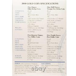 2000-W 4-Coin Proof American Gold Eagle Set (Box, CoA)