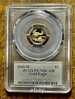 2000 W Proof $5 Gold Eagle Mercanti Pcgs Pr70 Pop 12 Gaudens # Rit Stock Nkh