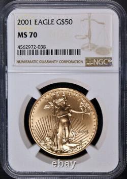 2001 Gold American Eagle $50 NGC MS70 Brown Label STOCK