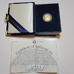 2001-W 1/10 Oz. Gold American Eagle Proof Coin with Case and CoA