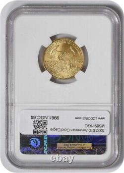 2002 $10 American Gold Eagle MS69 NGC