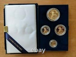 2002 American Eagle Proof Set, Four Gold Coins 1 oz, 1/2 oz, 1/4 oz, 1/10 oz