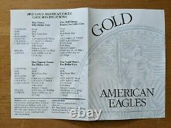 2002 American Eagle Proof Set, Four Gold Coins 1 oz, 1/2 oz, 1/4 oz, 1/10 oz