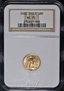 2002 Gold American Eagle $5 NGC MS70 Brown Label STOCK