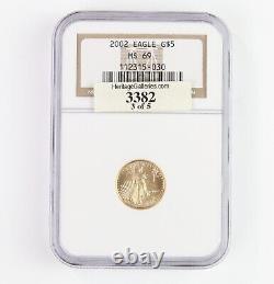 2002 NGC ms69 $5 gold american eagle #383
