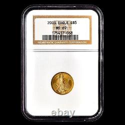 2003 $5 Gold American Eagle? Ngc Ms-69? 1/10 Oz Ozt Coin Uncirculated? Trusted