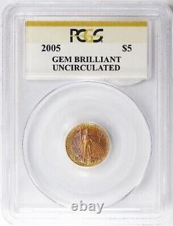 2005 1/10oz Gold American Eagle Toned PCGS Gem Brilliant Uncirculated $5 BU