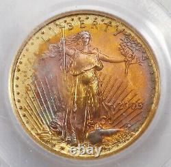 2005 1/10oz Gold American Eagle Toned PCGS Gem Brilliant Uncirculated $5 BU