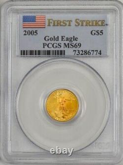 2005 $5 American Gold Eagle First Strike MS69 PCGS 946713-53
