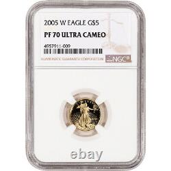 2005-W American Gold Eagle Proof 1/10 oz $5 NGC PF70 UCAM