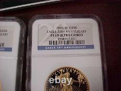 2006 W 20th Anniversary Gold American Eagle NGC 3 Coin Set