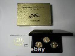 2006-W American Gold Eagle 20th Anniversary 3 Coin Set with Proof & Reverse Proof