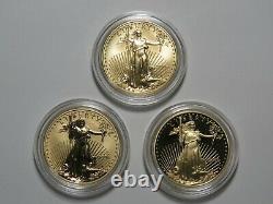 2006-W American Gold Eagle 20th Anniversary 3 Coin Set with Proof & Reverse Proof