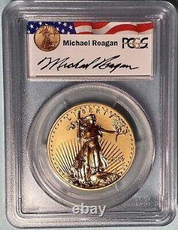 2006-w $50 1 Oz Gold American Eagle Reagan Legacy Signature Pcgs Pr70 Reverse Pf