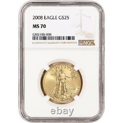 2008 American Gold Eagle 1/2 oz $25 NGC MS70