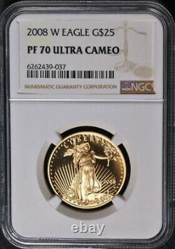 2008-W Gold American Eagle $25 NGC PF70 Ultra Cameo Brown Label STOCK
