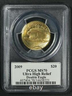 2009 $20 Twenty Dollar Ultra High Relief Gold 1 Oz Double Eagle PCGS MS 70
