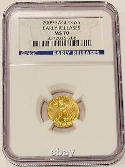 2009 $5 Gold Eagle 1/10 oz NGC MS 70 Early Releases