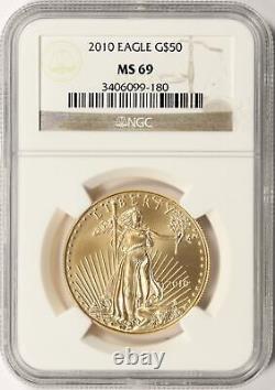 2010 Gold American Eagle 1oz $50 NGC MS69