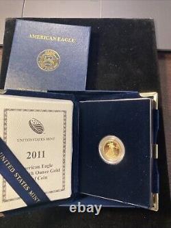 2011 W American Gold Eagle 1/10oz Proof Box/COA