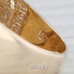 2012 American Eagle 1/10oz Coin Ring 10k 22k Gold 0.40ctw Diamond Bezel SZ 11