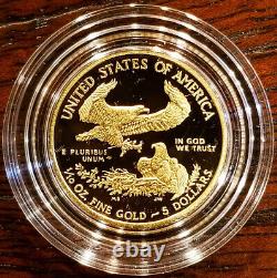 2012-W GOLD PROOF 1/10 oz American Eagle $5 Coin US MInt COA Uncirculated NIB