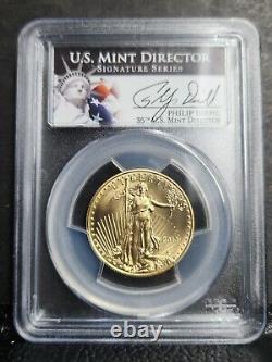 2013 $25 1/2oz Gold Eagle MS 70 PCGS Mint Director Series Signed Philip Diehl932