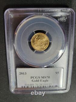 2013 $5 American Gold Eagle 1/10 oz PCGS MS70 GEM BU MINT DIRECTOR LABEL Coin