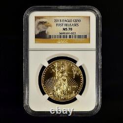 2013 $50 Gold American Eagle? Ngc Ms-70? 1 Oz Bald Eagle Label Ozt? Trusted
