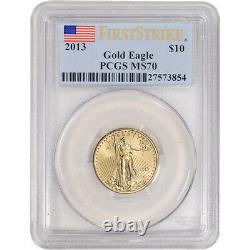 2013 American Gold Eagle 1/4 oz $10 PCGS MS70 First Strike