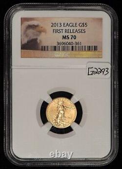 2013 G$5 1/10 oz Gold American Eagle First Release NGC MS 70 SKU-G2293