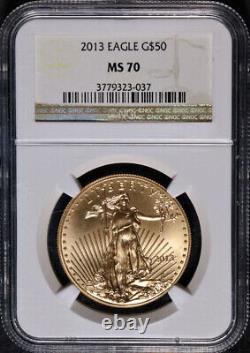 2013 Gold American Eagle $50 NGC MS70 Brown Label