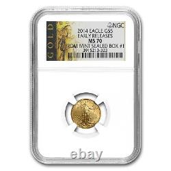 2014 1/10 oz Gold American Eagle MS-70 NGC (Early Release Box #1) SKU #85698