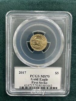 2017 $5 Gold American Eagle? Pcgs Ms-70? 1/10 Donald Trump History Your Hands
