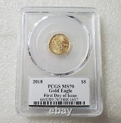 2018 $5 Gold Eagle PCGS MS70 First DAY