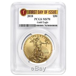 2018 $50 American Gold Eagle 1 oz. PCGS MS70 FDOI First Label