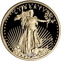 2018-W American Gold Eagle Proof 1/10 oz $5 in OGP