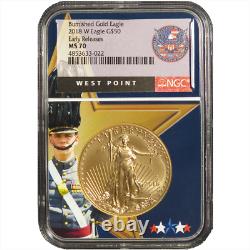 2018-W Burnished $50 American Gold Eagle 1 oz NGC MS70 Early Releases West Point