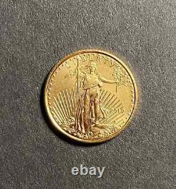 2019 $5 1/10 oz. GOLD American Eagle. Uncirculated. BU. 9167 Fine Gold