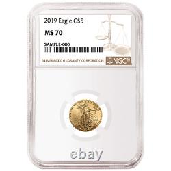 2019 $5 American Gold Eagle 1/10 oz NGC MS70 Brown Label