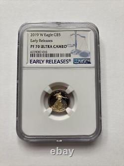 2019-W Proof Gold American Eagle 1/10 Oz PF70 NGC (ER) Early Release Blue Label
