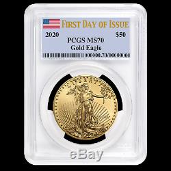 2020 1 oz Gold American Eagle MS-70 PCGS (First Day of Issue) SKU#199362