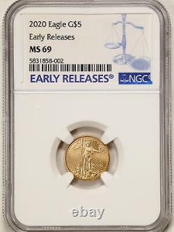 2020 $5 1/10oz Gold American Eagle MS69 NGC 5831858-002 Early Releases