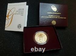 2020 American Eagle One Ounce Gold Uncirculated 20EH SHIPS FEDEX OVERNIGHT