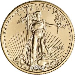 2020 American Gold Eagle 1/4 oz $10 BU coin in U. S. Mint Gift Box
