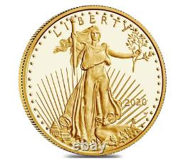 2020 American Gold Eagle $5 1/10 Oz PROOF Coin + Original U. S. Mint Box & COA