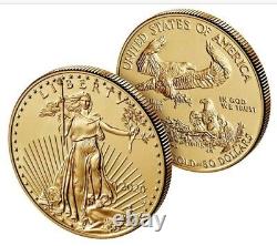 2020-W 1 oz Burnished Gold American Eagle $50 Coin Brilliant Uncirculated