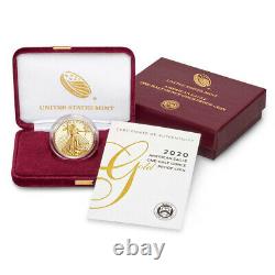 2020 W American Gold Eagle Proof 1/2 oz $25 in OGP