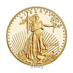 2020 W American Gold Eagle Proof 1/2 oz $25 in OGP