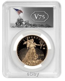 2020-W V75 Gold WWII Privy PCGS PR70DCAM FDOI Coin 20XE Eagle 1 of 1945